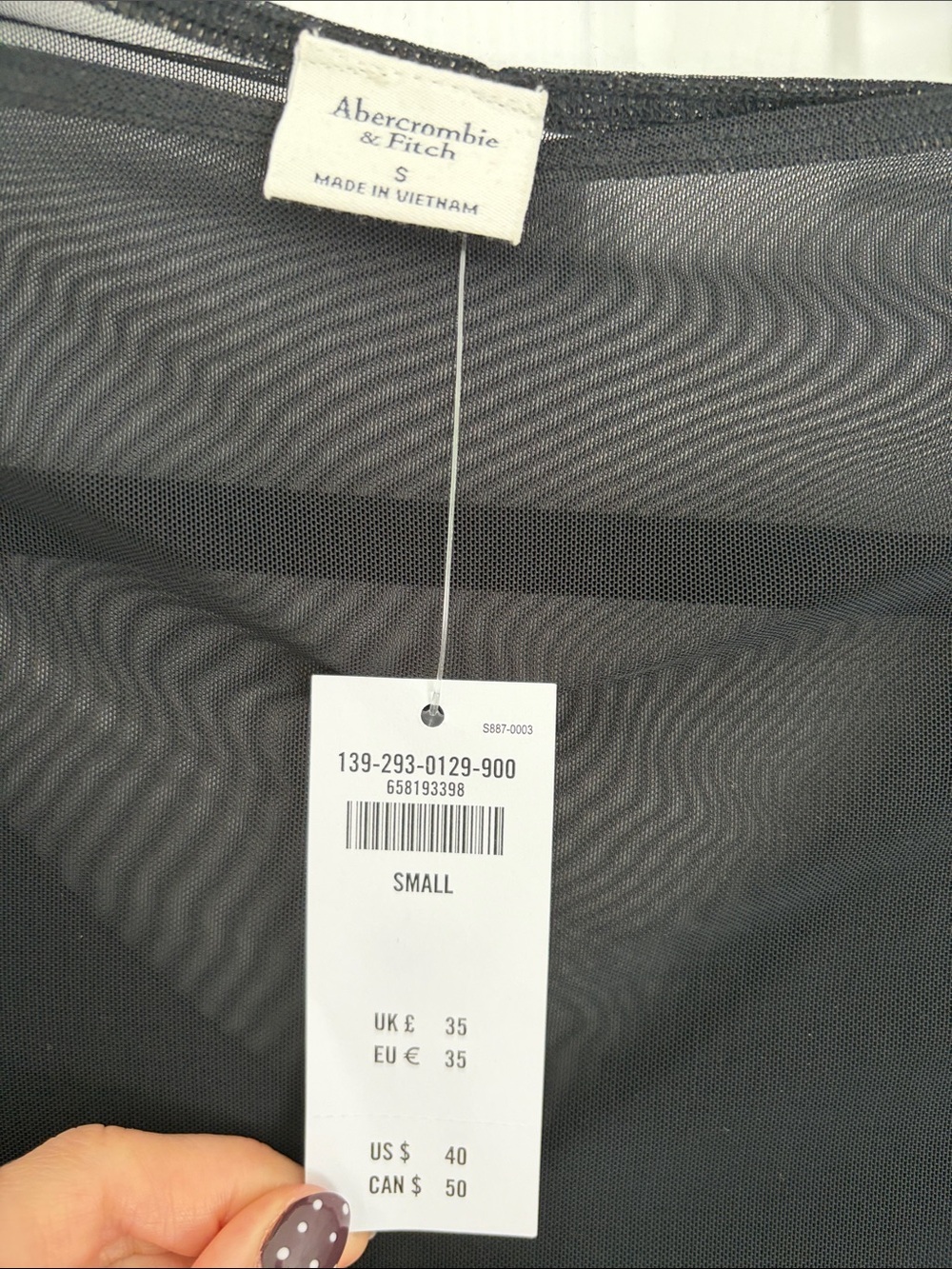 Abercrombie Sheer Long-Sleeve V-Neck Top - Picture 2 of 2